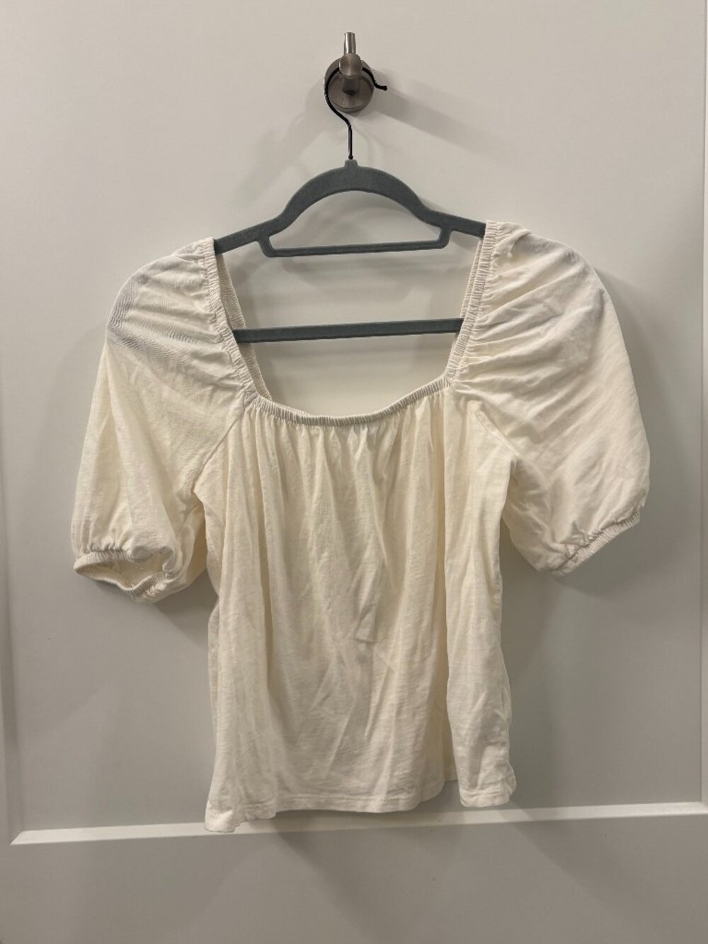Old Navy Square-Neck Puff-Sleeve Top Size Small Color Sea Salt - Picture 5 of 8
